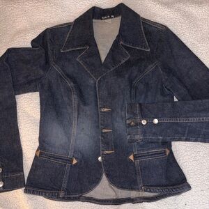 Frankie B. Women's Dark Blue Jean Jacket